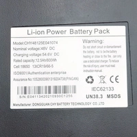 Batteri 48V 54.6V 12.5Ah Elektrisk Elektrisk scooter